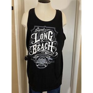 Mens The Original‎ Long Beach Clothing Co Black Tank Top Size Large Oil Logo